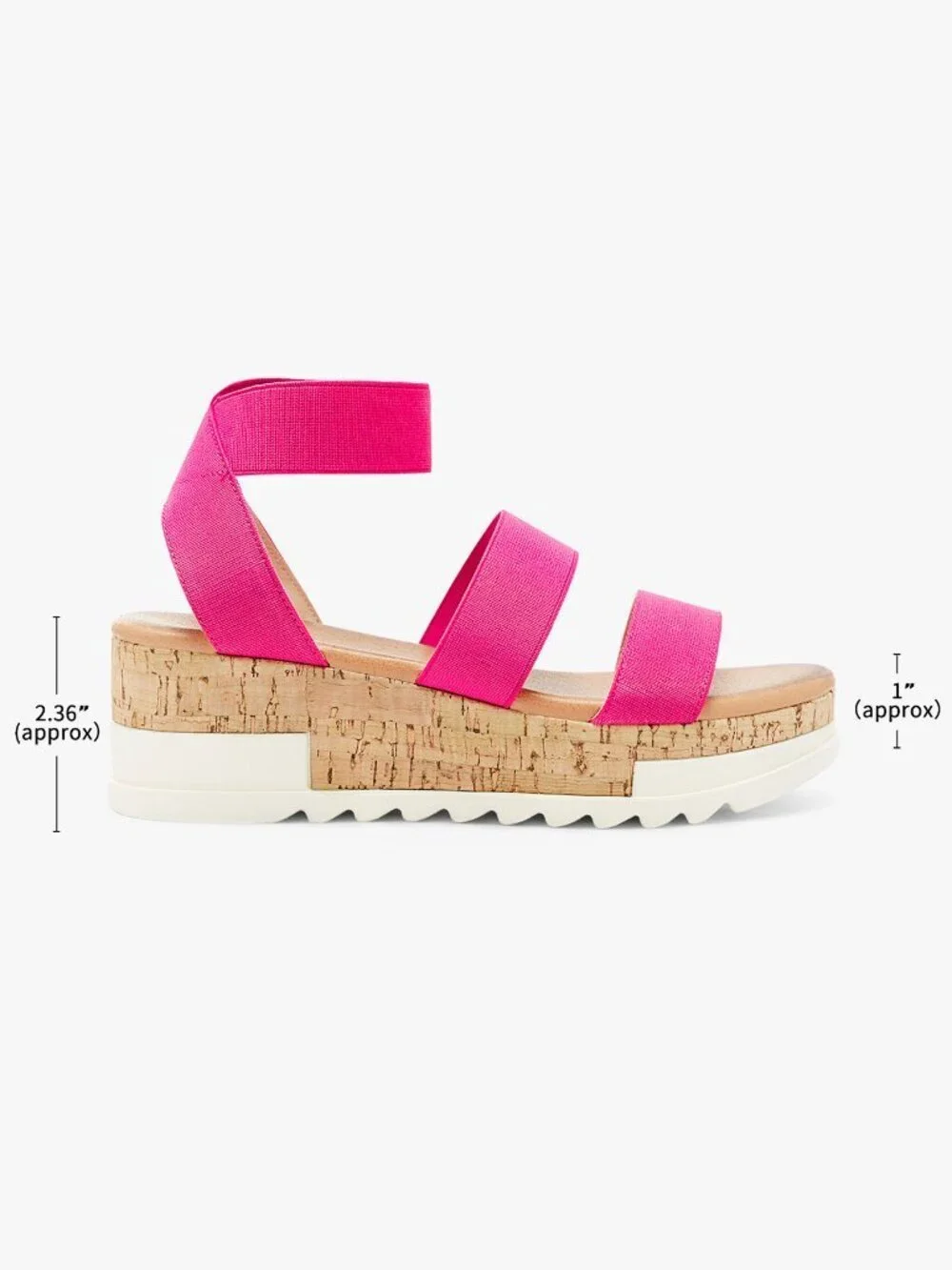 Pink Vacation Women's  Open Toe Elastic Strap  Wedges Platform Sandals